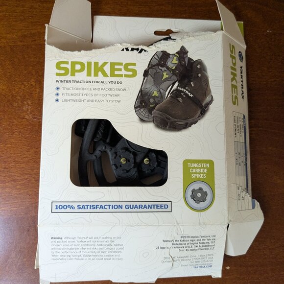 Yaktrax Spikes Winter Traction S/M Tungsten Carbide Spikes Wmns 5-9 Mens 3.5-7.5 - Picture 1 of 8